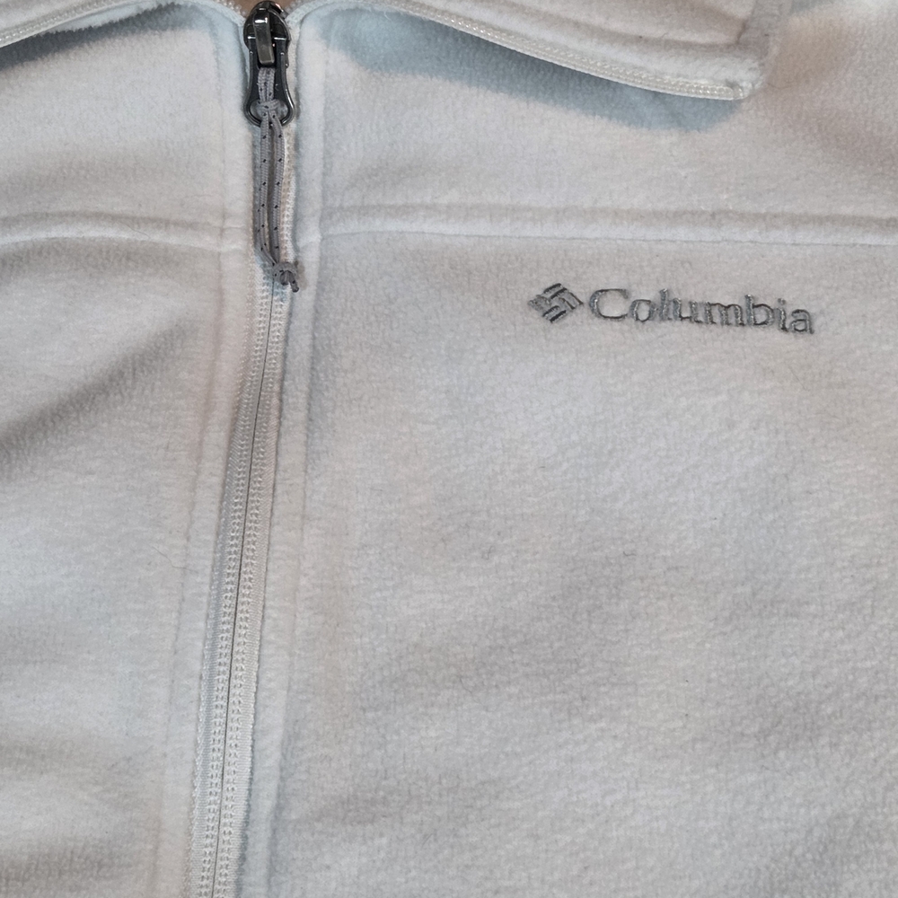 Columbia Full Zip Jacket Women's Size Medium  White Fleece Pockets - Picture 4 of 13